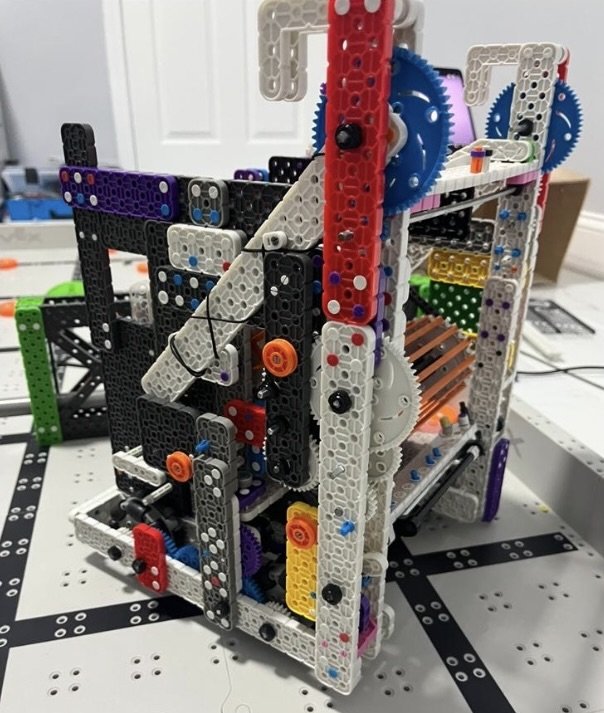 Students working on robotics projects